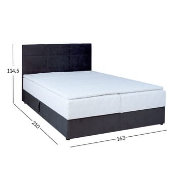 Kontinentalseng Kalen med madrass 160x200 cm - Mørkegrå - Møbler - Senger - Kontinentalsenger