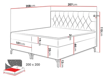kontinentalseng Kontinentalseng GULIETTE + topper M Fresh 01 200x200 cm - Møbler - Senger - Kontinentalsenger