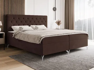 kontinentalseng Kontinentalseng GULIETTE + topper M Fresh 04 120x200 cm - Mørkebrun - Møbler - Senger - Kontinentalsenger