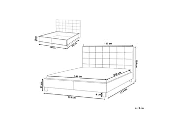 Kontinentalseng Mooneyrow med Oppbevaring 140x200 - Grå - Møbler - Senger - Senger med oppbevaring