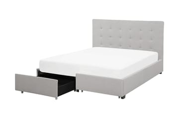 Kontinentalseng Mooneyrow med Oppbevaring 140x200 - Grå - Møbler - Senger - Senger med oppbevaring