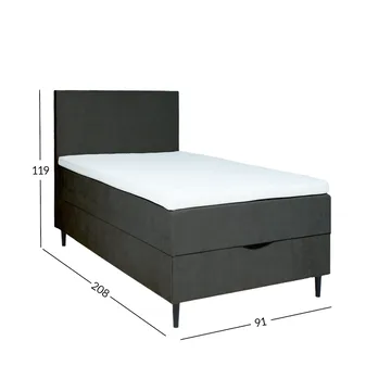 Kontinentalseng Odviks 90x200 cm - Mørkegrå - Møbler - Senger - Kontinentalsenger