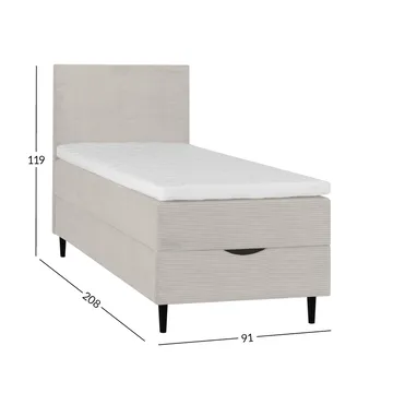 Kontinentalseng Odviks Manchester 90x200 cm - beige - Møbler - Senger - Kontinentalsenger