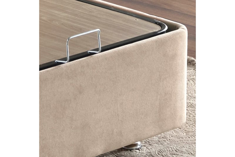 Kontinentalseng Tizapan 120x200 cm - Lysebrun - Komplett sengepakke - Kontinentalsenger