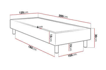 Adeliza kontinentalseng 120x200 cm - Grønn - Møbler - Senger - Kontinentalsenger