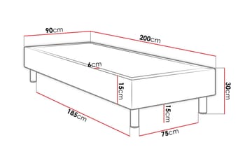 Adeliza kontinentalseng 90x200 cm - Grå - Møbler - Senger - Kontinentalsenger