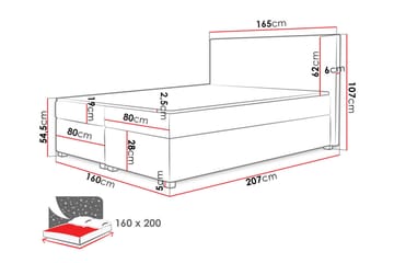 Albettone Kontinentalseng 160x200 cm - Beige - Møbler - Senger - Kontinentalsenger