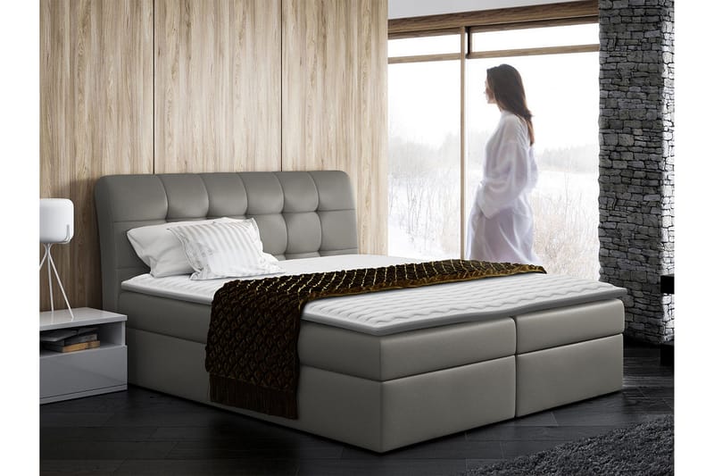 Alvik kontinentalseng 160x200 - Grå - Møbler - Senger - Kontinentalsenger