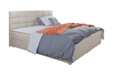 Alvito Kontinentalseng 140x200 cm med Sengegavl - Beige - Møbler - Senger - Kontinentalsenger