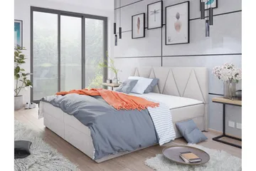 Alvito Kontinentalseng 140x200 cm med Sengegavl - Lysegrå - Møbler - Senger - Kontinentalsenger