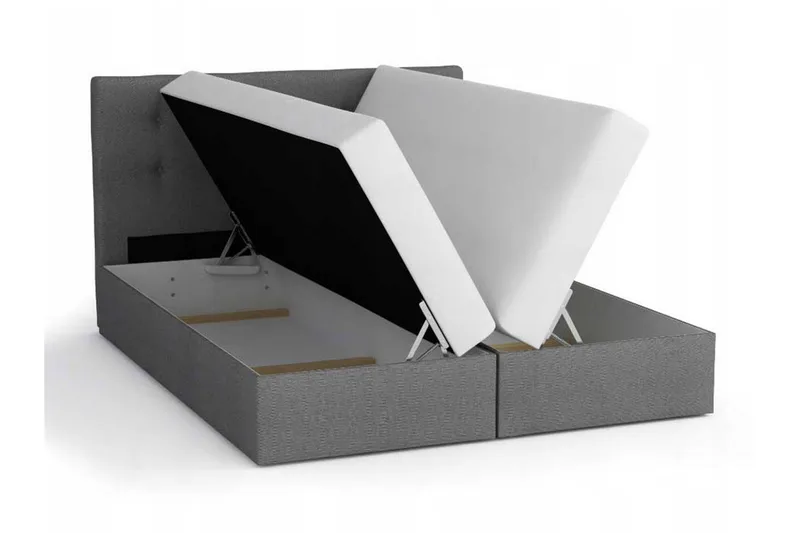 Alvito Kontinentalseng 140x200 cm med Sengegavl - Lysegrå - Møbler - Senger - Kontinentalsenger