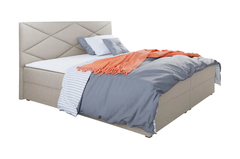 Alvito Kontinentalseng 160x200 cm med Sengegavl, Beige