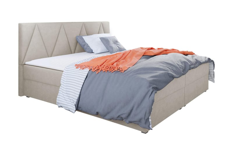 Alvito Kontinentalseng 160x200 cm med Sengegavl, Beige