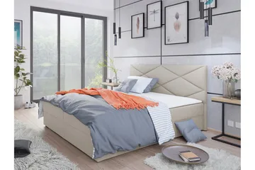 Alvito Kontinentalseng 160x200 cm med Sengegavl - Beige - Møbler - Senger - Kontinentalsenger