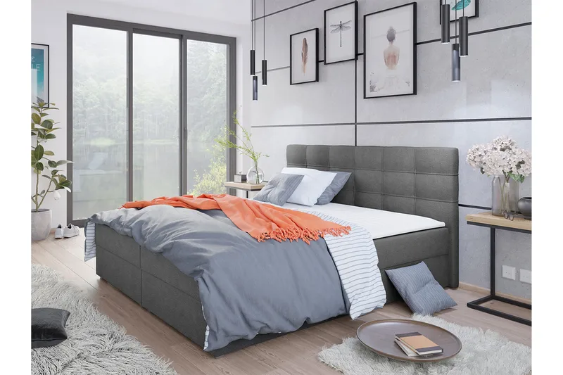 Alvito Kontinentalseng 180x200 cm med Sengegavl - Rosa - Møbler - Senger - Kontinentalsenger