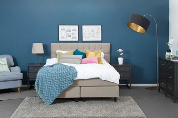 Bed Deluxe Komplett Sengepakke 180x200 Beige - Møbler - Senger - Kontinentalsenger