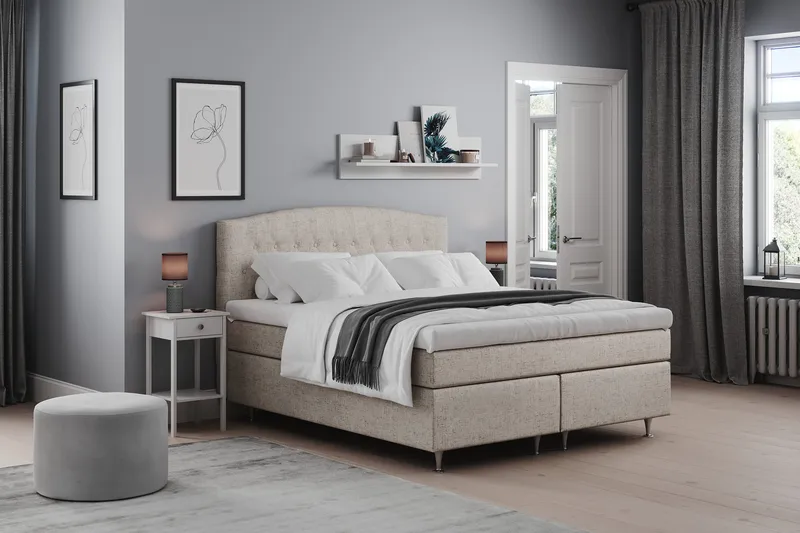 Belda Kontinentalseng 160x200 Fast/Medium - Beige - Møbler - Senger - Kontinentalsenger