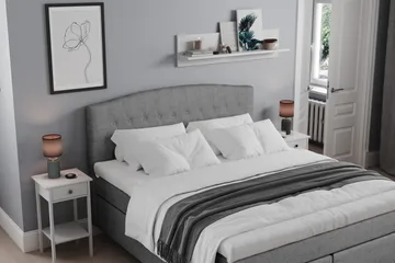 Belda Kontinentalseng 160x200 Fast/Medium - Grå - Møbler - Senger - Kontinentalsenger