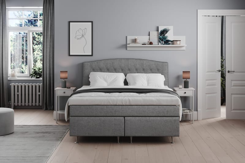 Belda Kontinentalseng 160x200 Fast/Medium - Grå - Møbler - Senger - Kontinentalsenger