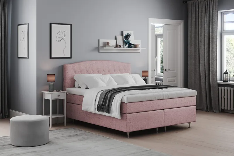 Belda Kontinentalseng 180x200 Fast - Rosa - Møbler - Senger - Kontinentalsenger