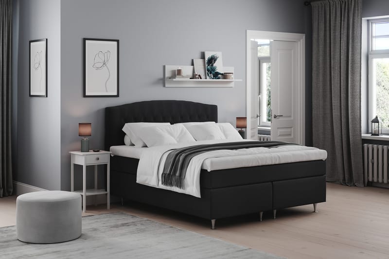 Belda Sengepakke 160x200 Fast/Medium - Svart - Møbler - Senger - Kontinentalsenger