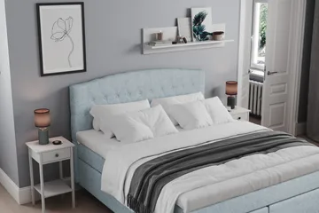 Belda Sengepakke 180x200 Fast/Medium - Lyseblå - Møbler - Senger - Kontinentalsenger