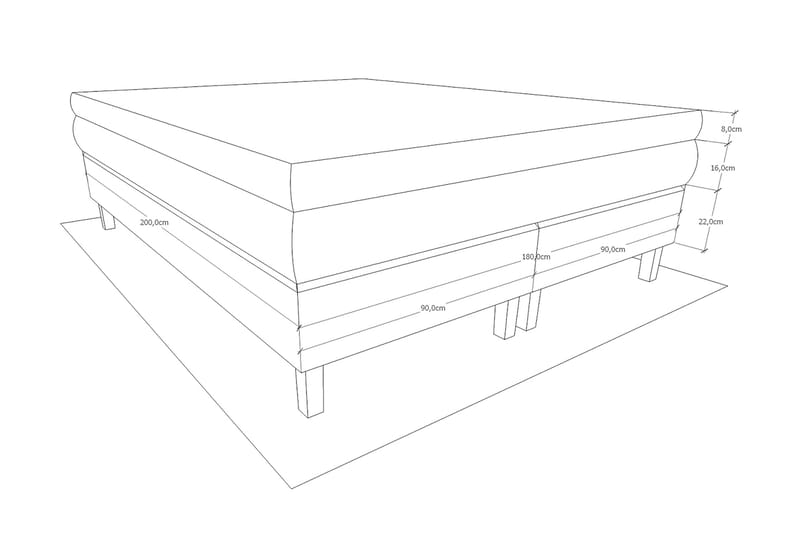 Belinda Kontinentalseng 180x200 cm - 180x200 cm - Møbler - Senger - Kontinentalsenger