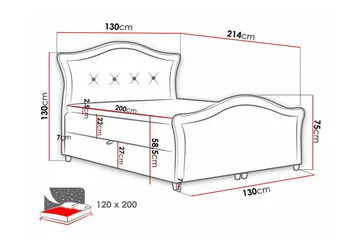 Boisdale Kontinentalseng 120x200 cm - Møbler - Senger - Kontinentalsenger
