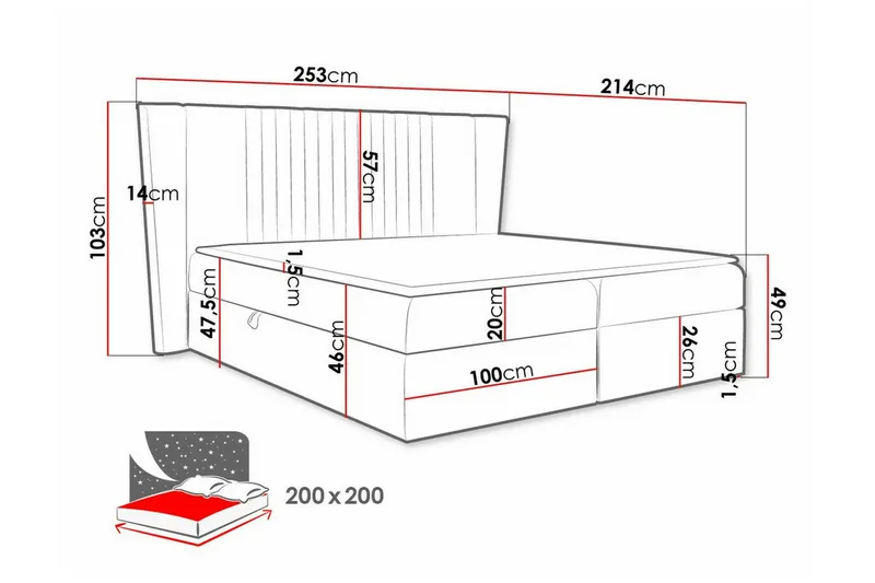 Boisdale Kontinentalseng 200x200 cm - Møbler - Senger - Kontinentalsenger