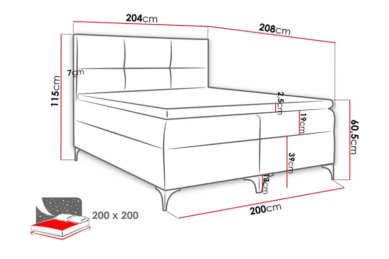Boksta Kontinentalseng 200x200 cm - Møbler - Senger - Kontinentalsenger