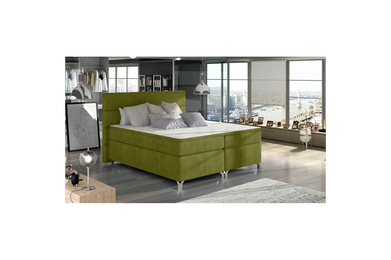 Boxspring Eltap Amadeo, Rivera 36, grønn, 140x200 cm