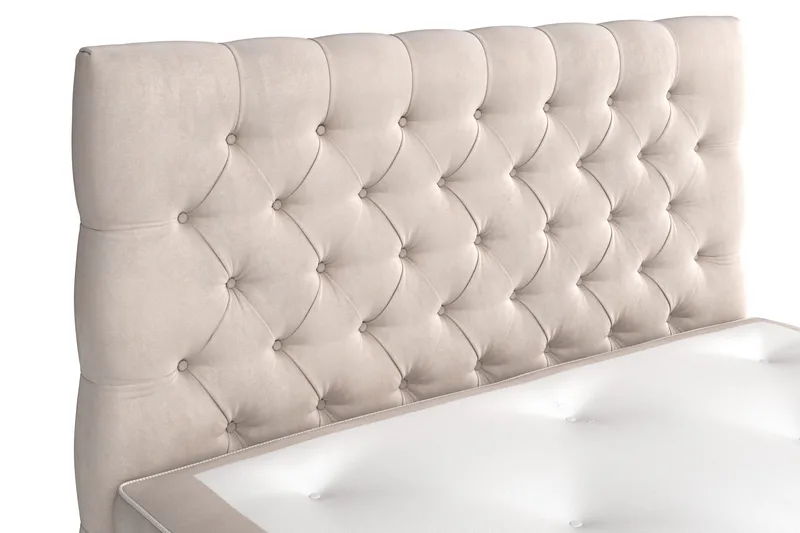 Celine Komplett Sengpakke 140x200 cm - Beige / Fløyel - Møbler - Senger - Kontinentalsenger