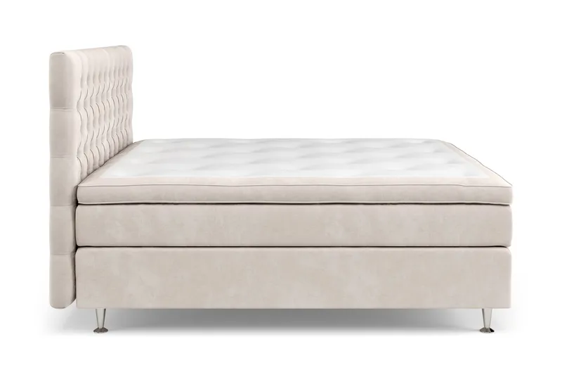 Celine Komplett Sengpakke 160x200 cm - Beige / Fløyel - Møbler - Senger - Kontinentalsenger