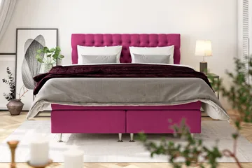 Celine Kontinentalseng 120x200 cm - Rosa/Fløyel - Møbler - Senger - Kontinentalsenger