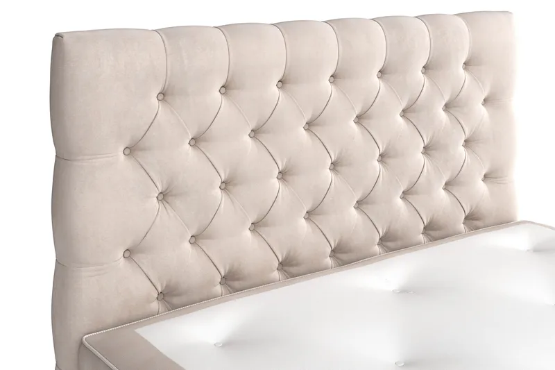 Celine Kontinentalseng 140x200 cm - Beige/Fløyel - Møbler - Senger - Kontinentalsenger