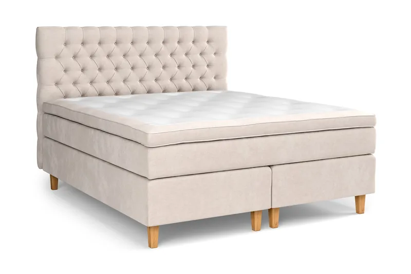 Celine Kontinentalseng 160x200 cm - Beige/Fløyel - Møbler - Senger - Kontinentalsenger