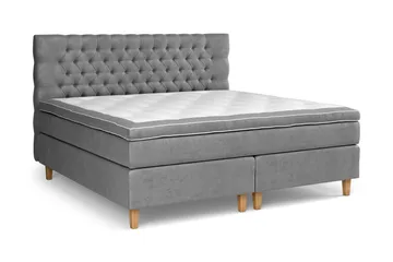 Celine Kontinentalseng 210x210 cm - Grå/Fløyel - Møbler - Senger - Kontinentalsenger