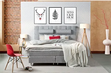 Charleston 120 Kontinentalseng Lysegrå - Lysegrå - Møbler - Senger - Enkeltsenger