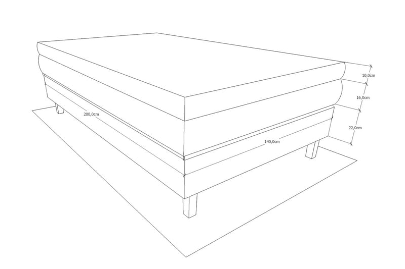 Charleston 140 Kontinentalseng Lysegrå - Lysgrå - Møbler - Senger - Kontinentalsenger