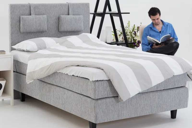 Charleston 140 Kontinentalseng Lysegrå - Lysgrå - Møbler - Senger - Kontinentalsenger