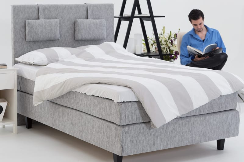 Charleston 140 Kontinentalseng Lysegrå - Lysgrå - Møbler - Senger - Kontinentalsenger