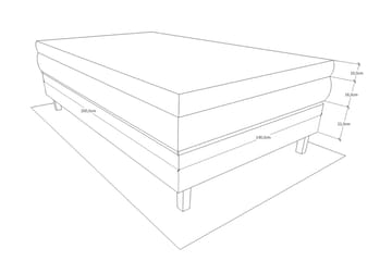 Charleston 140 Kontinentalseng Lysegrå - Møbler - Senger - Kontinentalsenger