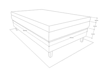 Charleston Komplett Sengepakke 120x200 Lysegrå - Møbler - Senger - Enkeltsenger