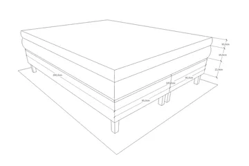 Charleston Komplett Sengepakke 160x200 cm - Sort - Møbler - Senger - Kontinentalsenger