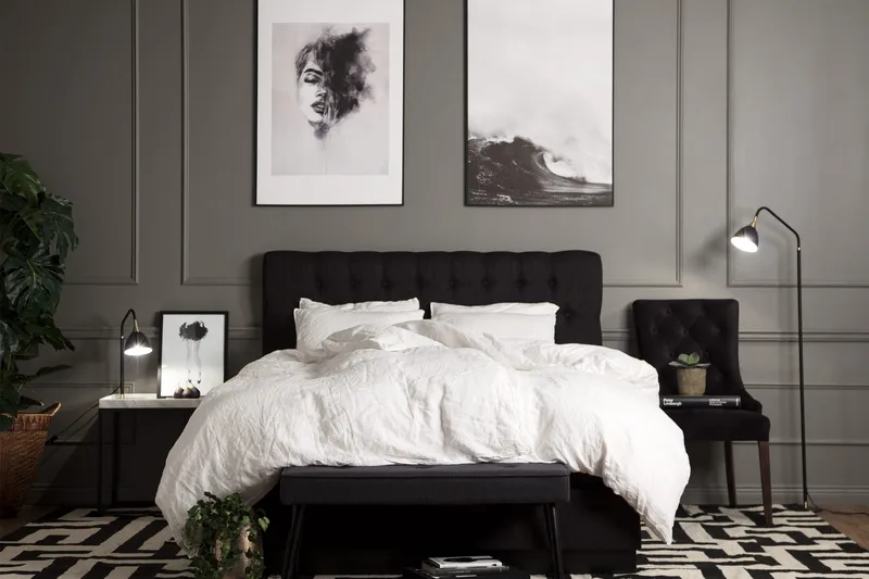 Charleston Kontinentalseng 120x200 - Svart - Møbler - Senger - Enkeltsenger