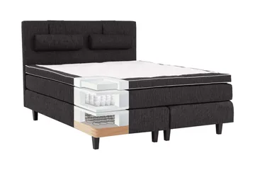 Charleston Kontinentalseng 120x200 Svart - Møbler - Senger - Enkeltsenger