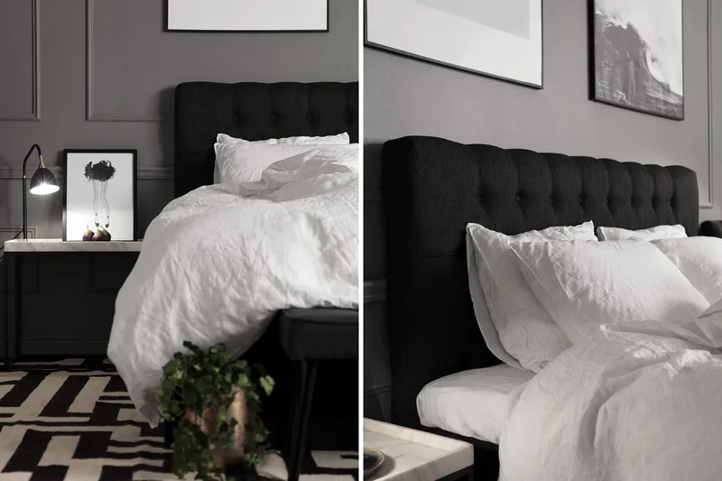 Charleston Kontinentalseng 180x200 - Svart - Møbler - Senger - Kontinentalsenger