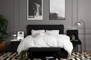 Charleston Kontinentalseng 180x200 - Svart - Møbler - Senger - Kontinentalsenger