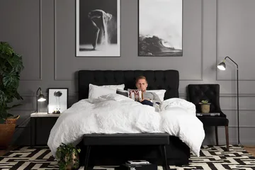 Charleston Kontinentalseng 180x200 - Svart - Møbler - Senger - Kontinentalsenger