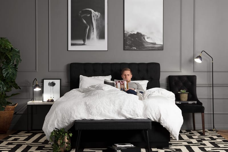 Charleston Kontinentalseng 180x200 - Svart - Møbler - Senger - Kontinentalsenger